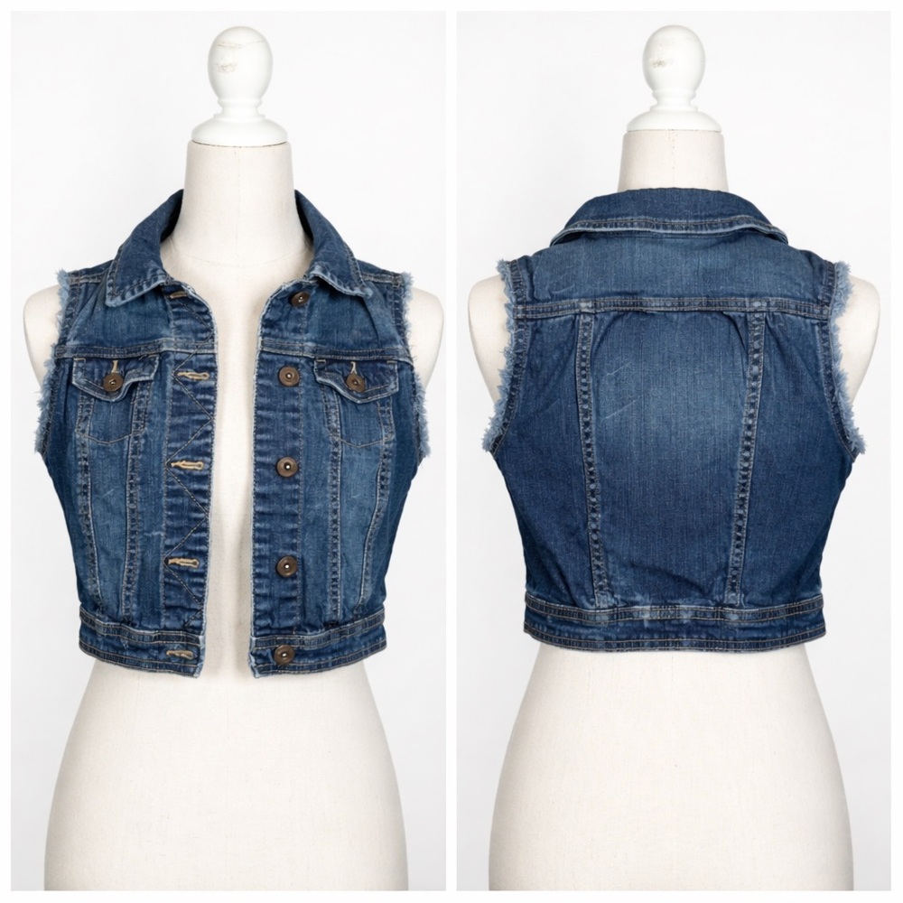 Arizona Jeans Girls Denim Vest XS | Sleeveless Blue Jean Jacket